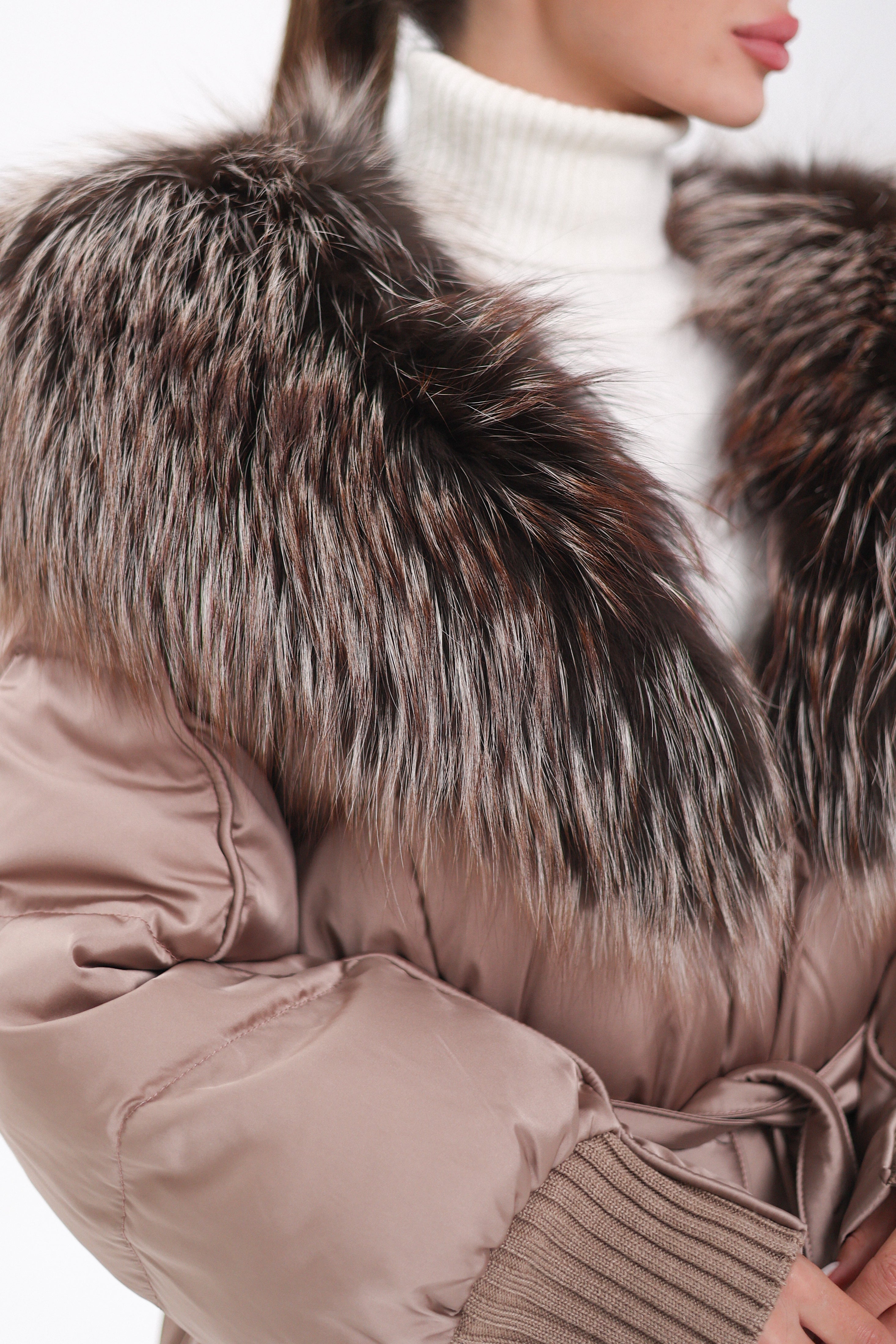 Rei Silver Fox Fully Lined Hood Down Coat in Blush Alaska® Outerwear Company