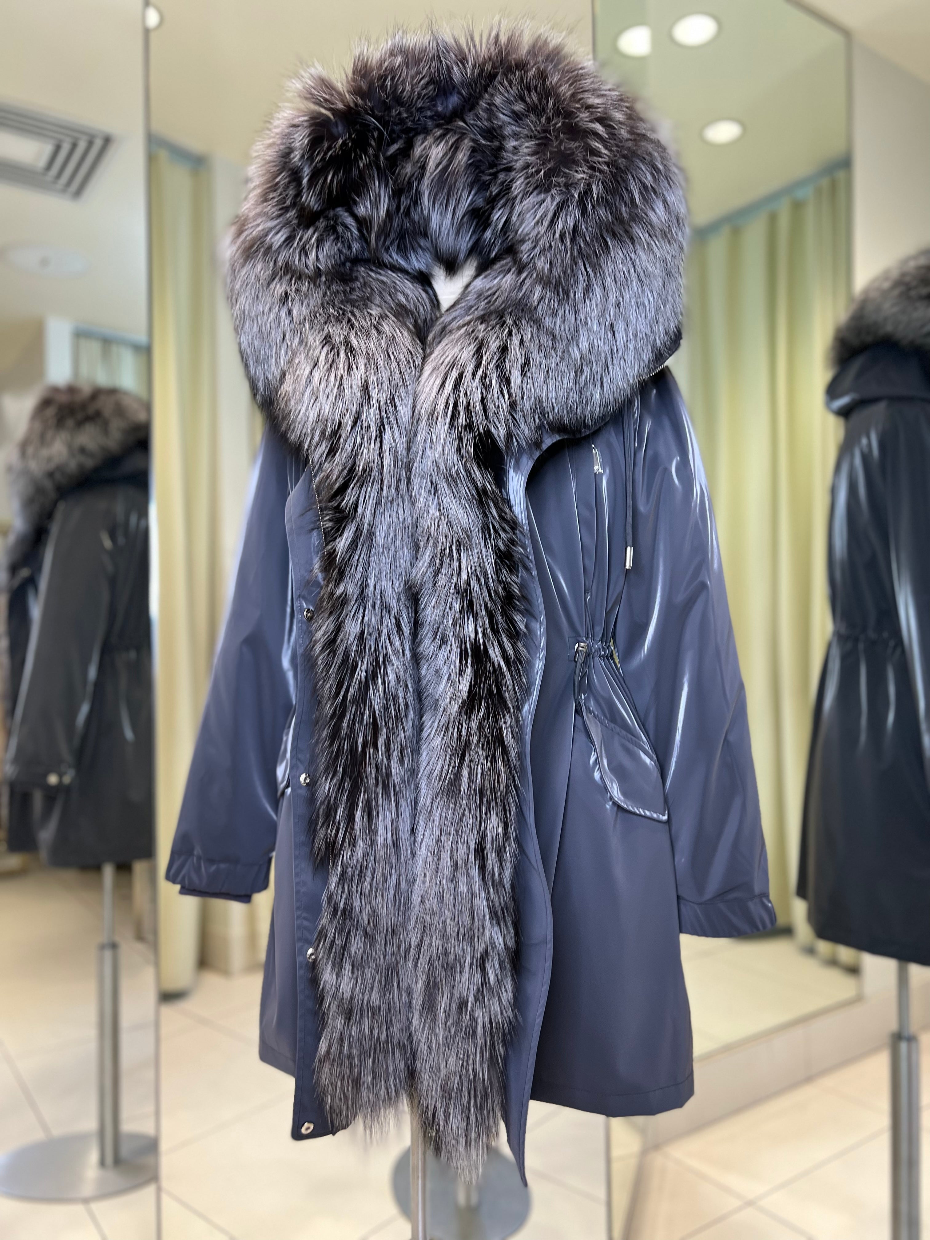 Genuine Silver Fox Fully Lined Hood Rabbit Insulated Parka Alaska® Outerwear Company