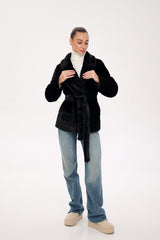 Faux Mink Effect Fur Coat