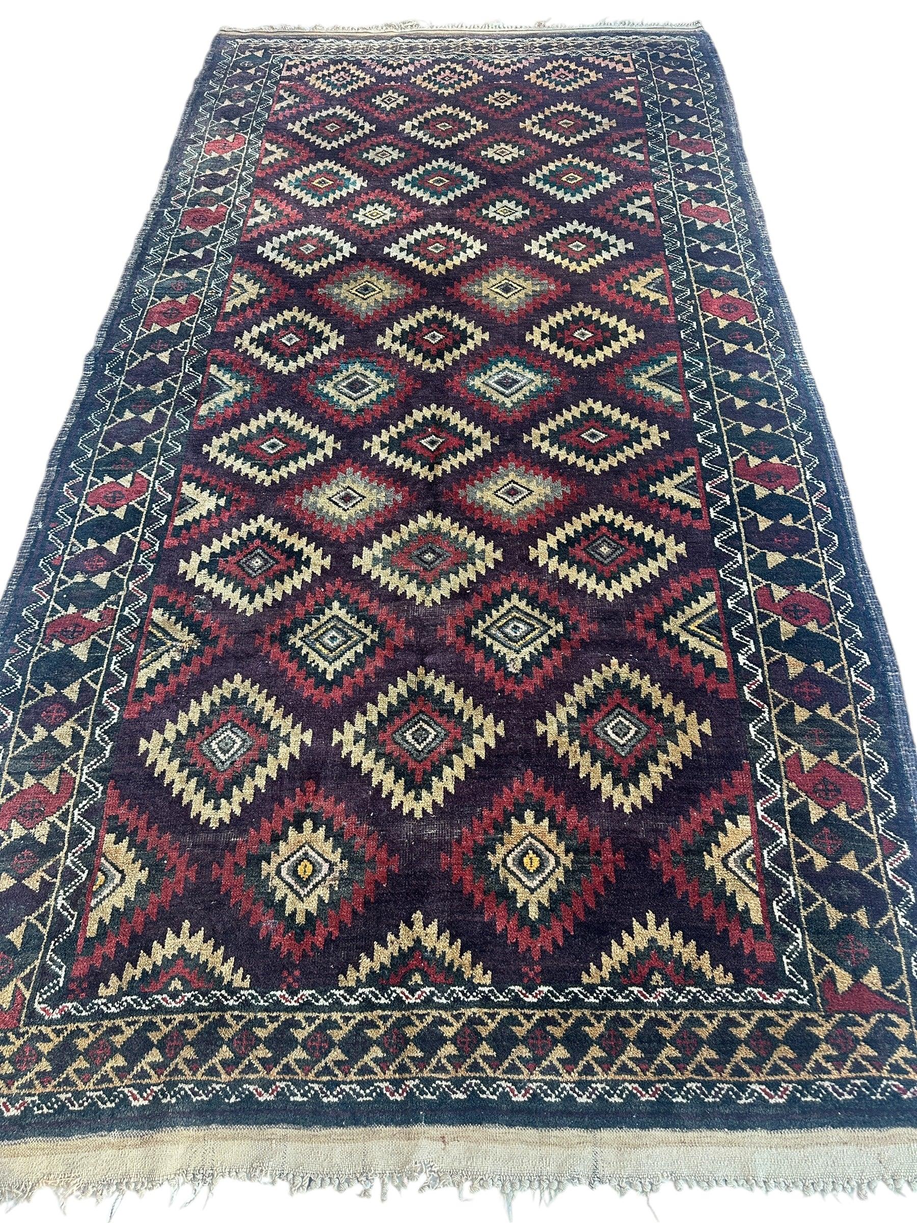 Antique 1900’s Tribal Baluch Wool Rug 4’5” x 8’6” Rugistan