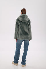 ⇆ Reversible Hooded Wool Blend Jacket Alaska® Outerwear Company