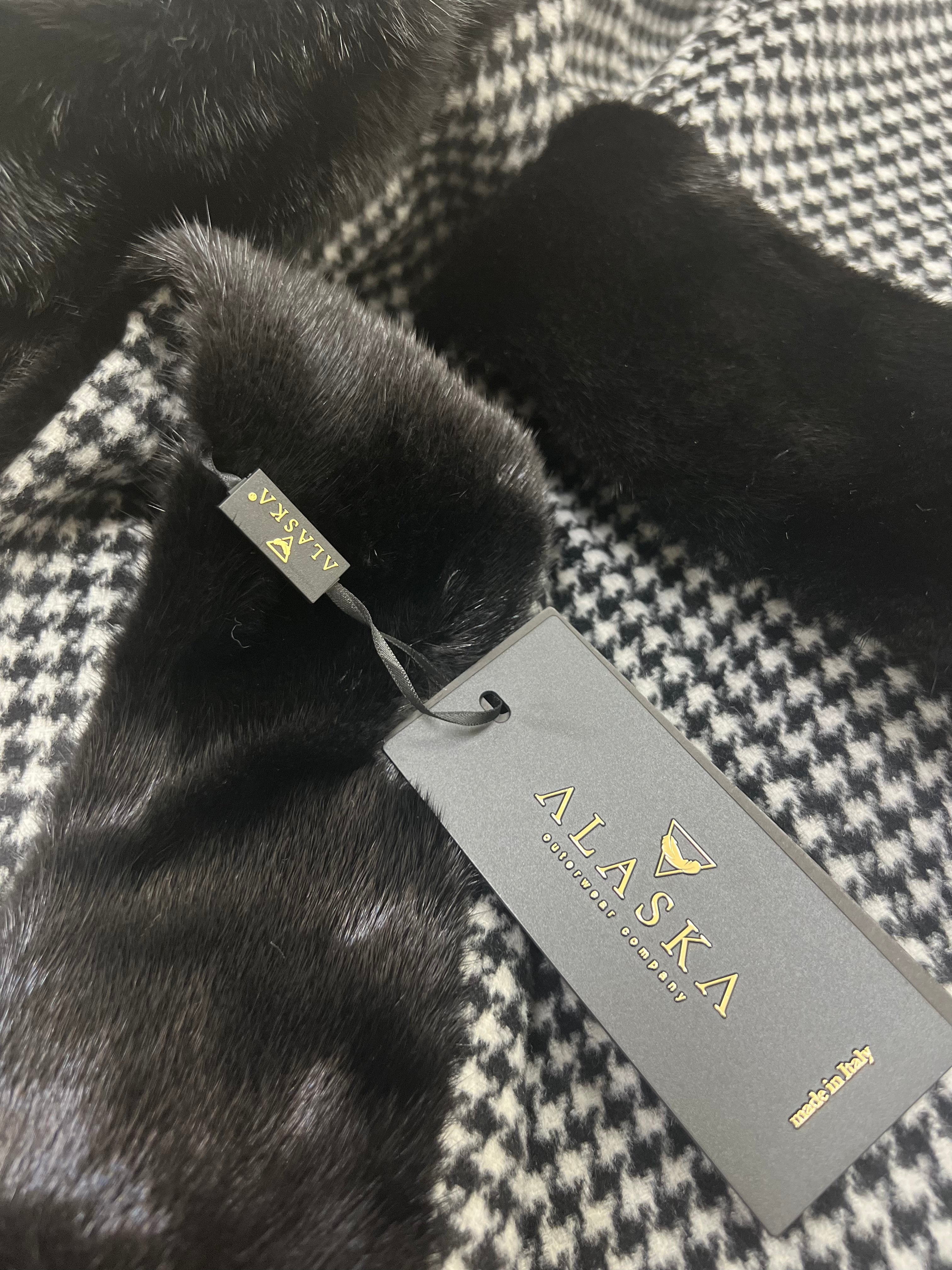 Genuine Scandinavian Mink Fur Virgin Wool Poncho Alaska® Outerwear Company