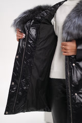 Genuine Silver Fox Fur Down Fill Coat Alaska® Outerwear Company