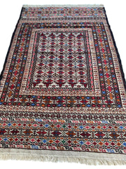 Hand-Woven Afghani Maliki Soumak Wool Kilim Rug - 4'2" x 6'6" Rugistan