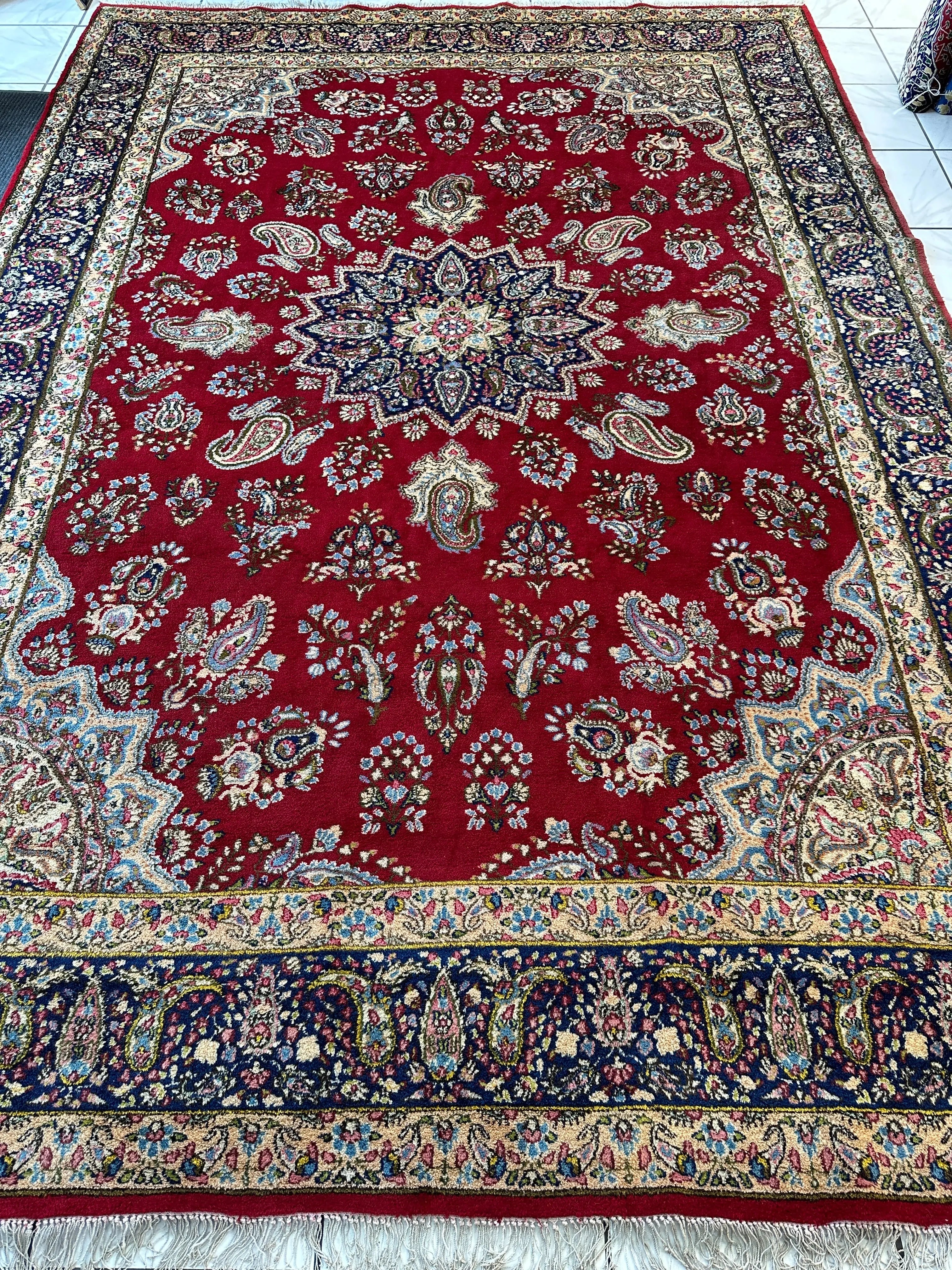 Vintage Kirman Persian Rug | 9’9” x 14’ | Thick Full-Pile Wool | Circa 1960 | K2029 Rugistan