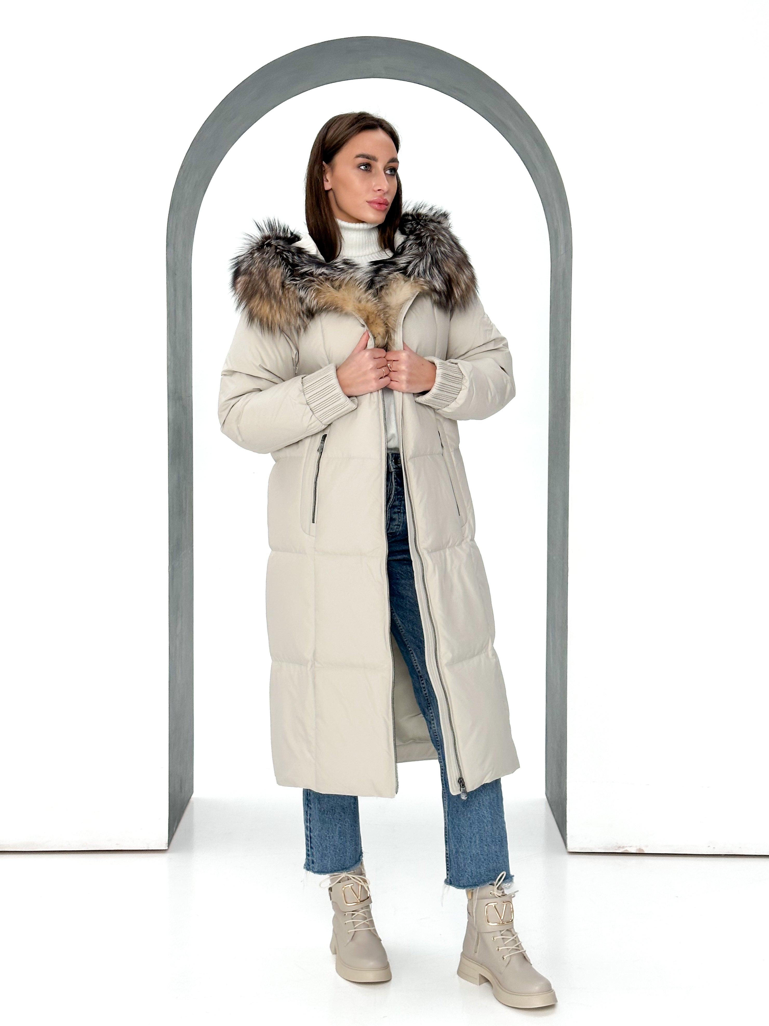 Alice Genuine Silver Fox Down Fill Coat Alaska® Outerwear Company