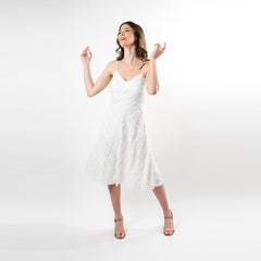 Spaguetti Strap Mitered Fringe Dress