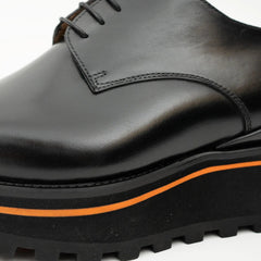 Calf leather dress three quarters derby shoes Black