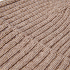 Milano (brown) - Italian 100% cashmere ribbed beanie (unisex)