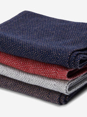 Riccardo (red & grey) - Italian 100% cashmere scarf with pattern