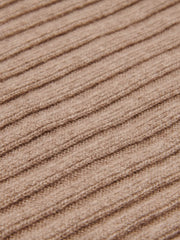 Napoli (brown) - Italian 100% cashmere ribbed scarf (unisex)