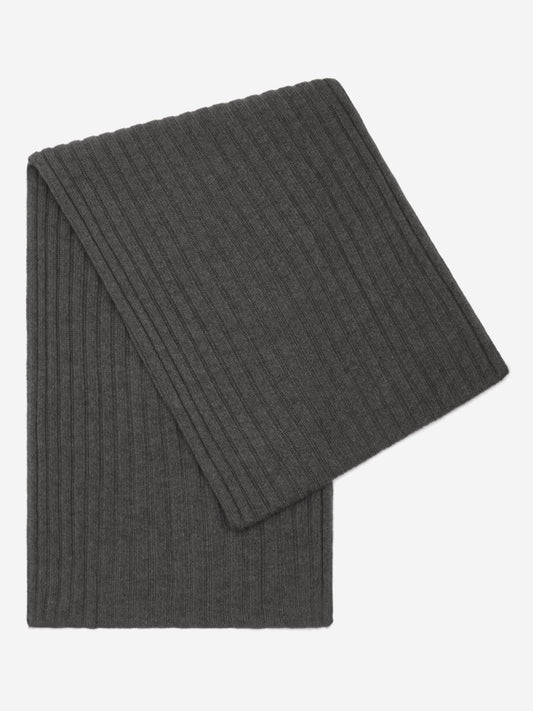 Napoli (dark grey) - Italian cashmere ribbed scarf (unisex)