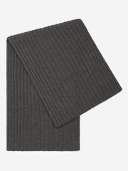 Napoli (dark grey) - Italian 100% cashmere ribbed scarf (unisex)