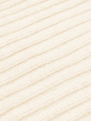 Napoli (cream) - Italian 100% cashmere ribbed scarf (unisex)