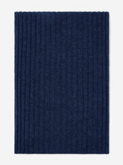 Napoli (navy blue) - Italian 100% cashmere ribbed scarf (unisex)