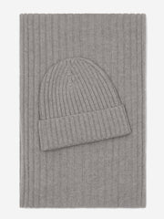 Napoli (light grey) - Italian 100% cashmere ribbed scarf (unisex)