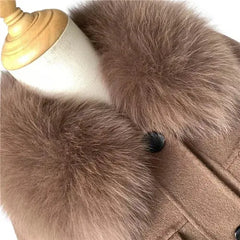 Cashmere jacket with large natural fur collar Family Shopolf