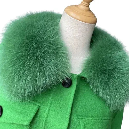 Cashmere jacket with large natural fur collar Family Shopolf