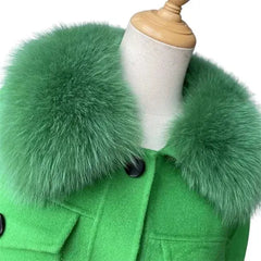 Cashmere jacket with large natural fur collar Family Shopolf