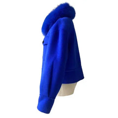 Cashmere jacket with large natural fur collar Family Shopolf