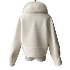 Cashmere jacket with large natural fur collar Family Shopolf