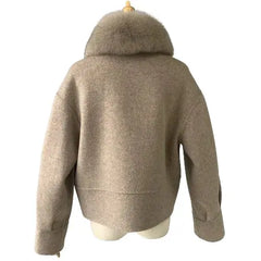 Cashmere jacket with large natural fur collar Family Shopolf