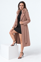 Womens cashmere coat collar