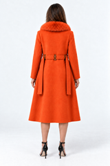 Womens cashmere coat collar