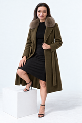 Womens cashmere coat collar