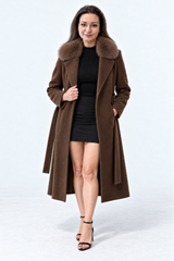 Womens cashmere coat collar