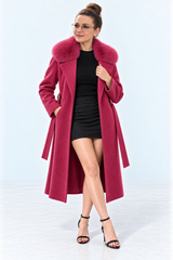 Womens cashmere coat collar