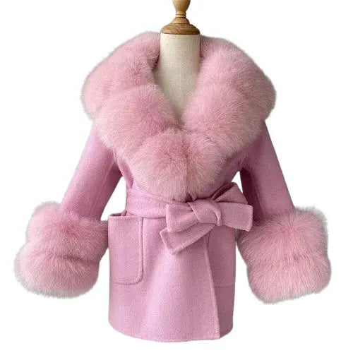 Children's Wool Coat | Fox Fur Collar & Cuffs | Winter Luxury