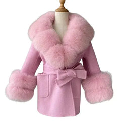 Children's Wool Coat | Fox Fur Collar & Cuffs | Winter Luxury