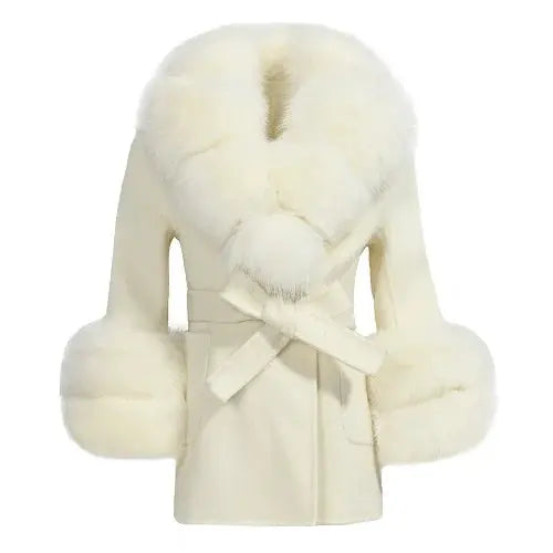 Children's Wool Coat | Fox Fur Collar & Cuffs | Winter Luxury
