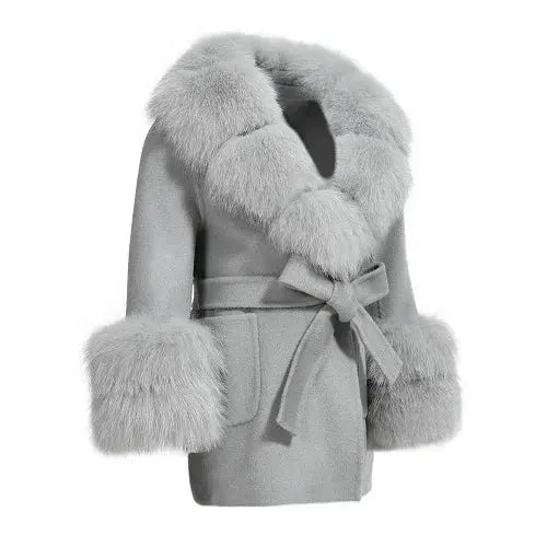 Children's Wool Coat | Fox Fur Collar & Cuffs | Winter Luxury