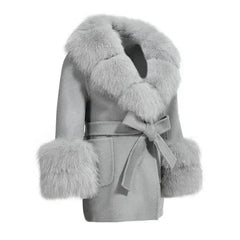 Children's Wool Coat | Fox Fur Collar & Cuffs | Winter Luxury