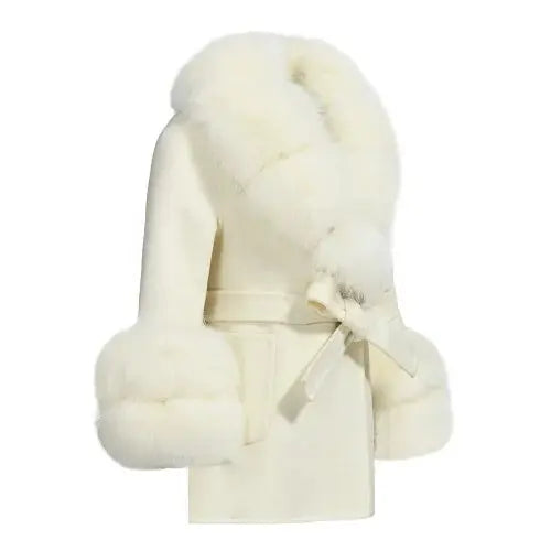 Children's Wool Coat | Fox Fur Collar & Cuffs | Winter Luxury