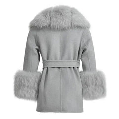 Children's Wool Coat | Fox Fur Collar & Cuffs | Winter Luxury