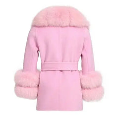 Children's Wool Coat | Fox Fur Collar & Cuffs | Winter Luxury