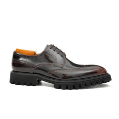 Claret derby brogue shoes