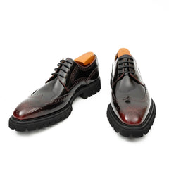 Claret derby brogue shoes