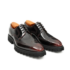 Claret derby brogue shoes