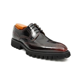 Claret derby brogue shoes
