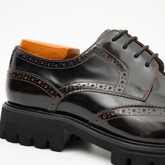 Claret derby brogue shoes