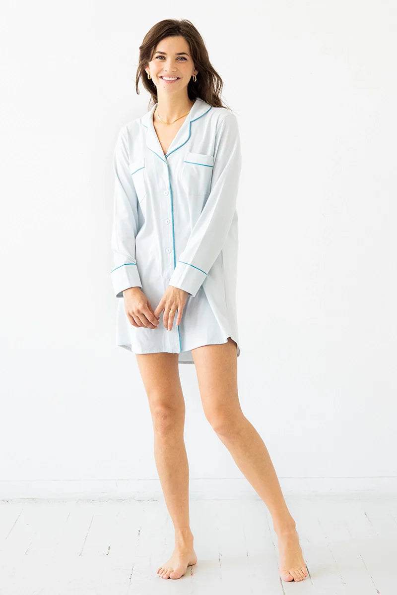 SALUA Classic Luxury Sleep Shirt in Brushed Pima Cotton Salua Lingerie