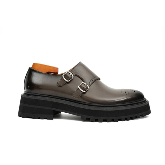 Coffee Double - Monk Chunky Loafers
