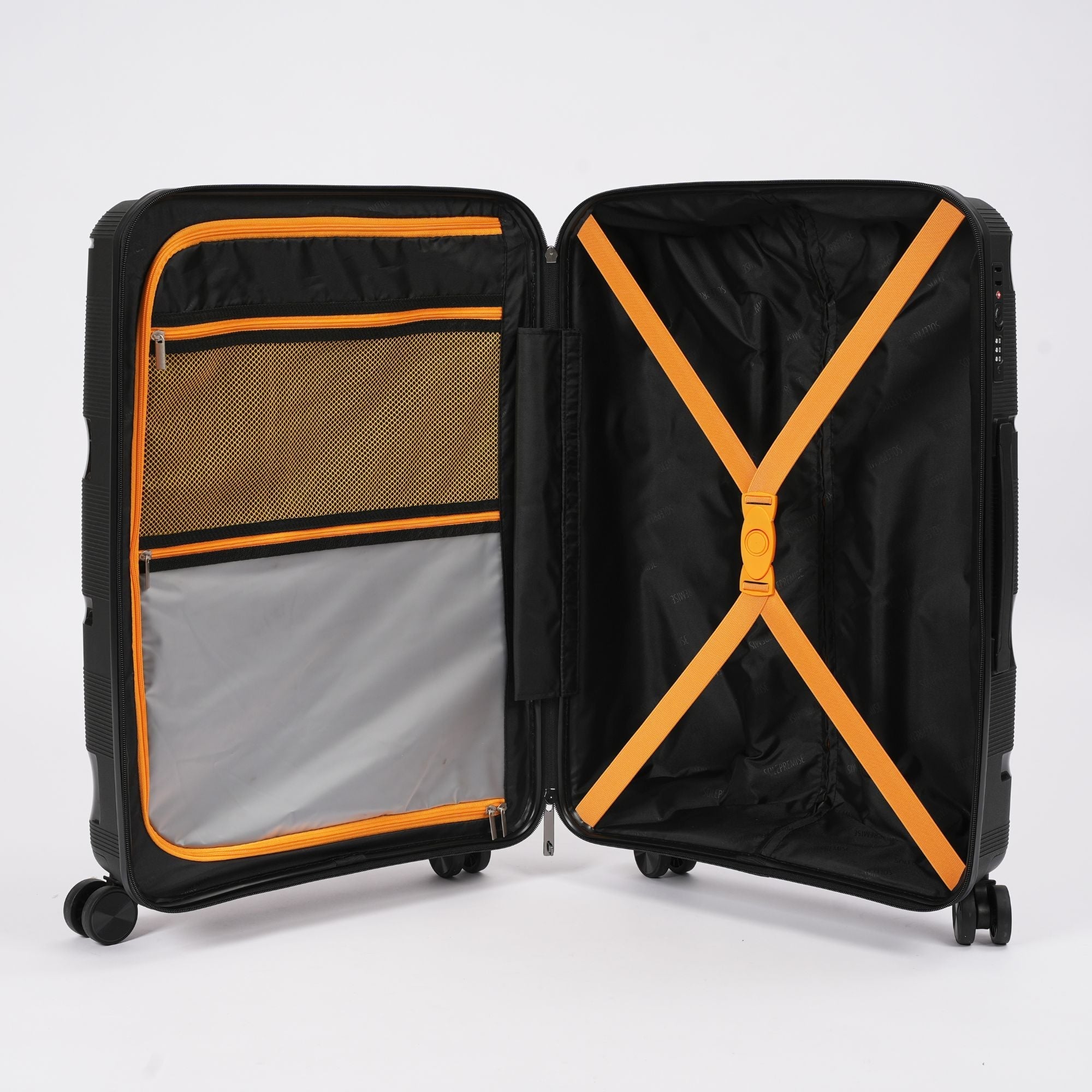 28-inch Black Hardcase Roller Luggage with 360° Wheels & TSA Lock Sole Premise