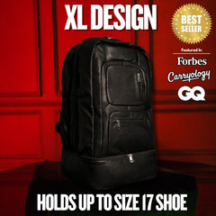 Black Leather Patented Carry-on Bag (XL Design) Sole Premise