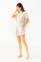 Cropped Button Down-High Waisted Color Block Shorties Salua Lingerie
