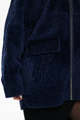 Genuine Shearling Silver Fox Trim Jacket